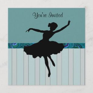 Invitación a la fiesta de Baile Azul Peacock