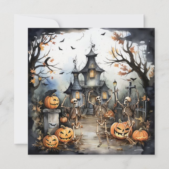 Invitación a la fiesta de baile de Halloween (Anverso)