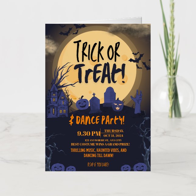Invitación a la Fiesta de Baile de Halloween 'Truc (Anverso)