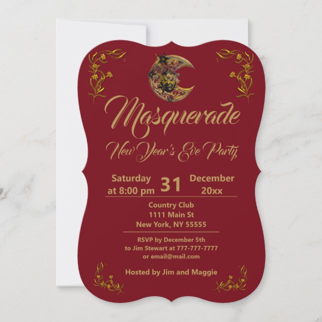 Invitación a la fiesta de baile de máscaras (Anverso)