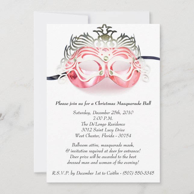 Invitación a la fiesta de baile de máscaras de los (Anverso)