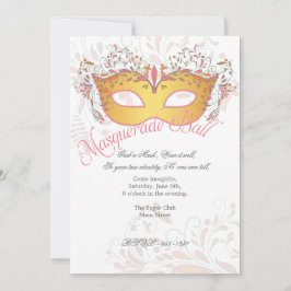 Invitación a la fiesta de baile de máscaras noctur