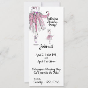 Invitación a la fiesta de Ballerina Slumber