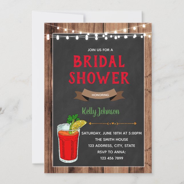 Invitación a la fiesta de baño de novia (Anverso)