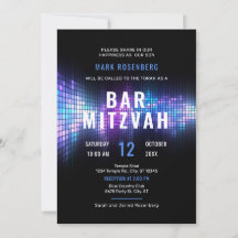 Invitación a la fiesta de Bar Mitzvah de DJ Techno