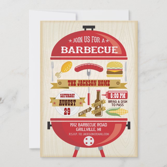 Invitación a la fiesta de barbacoa (Anverso)