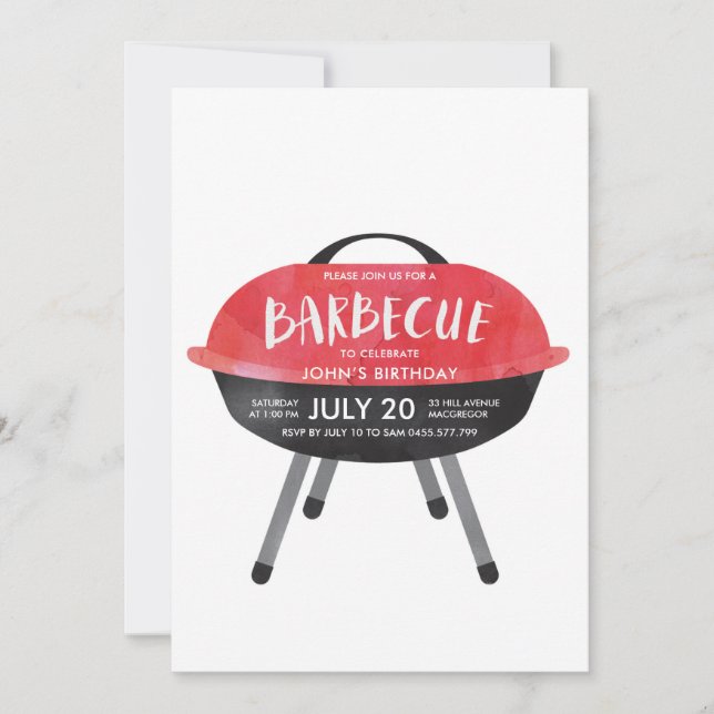 Invitación a la fiesta de barbacoa (Anverso)