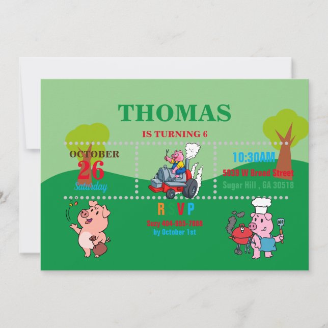 Invitación a la fiesta de barbacoa (Anverso)