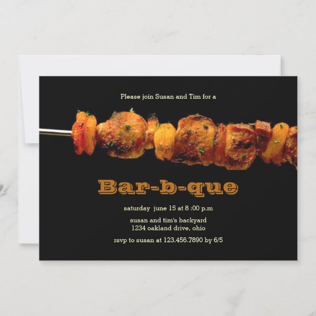 Invitación a la fiesta de barbacoa (Anverso)