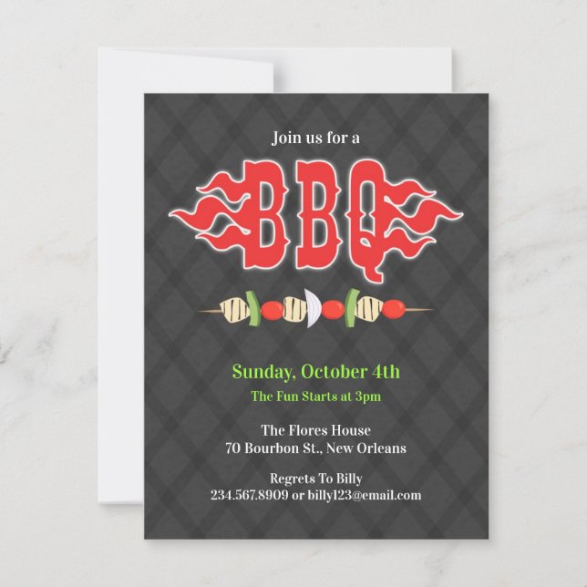 Invitación a la fiesta de barbacoa (Anverso)