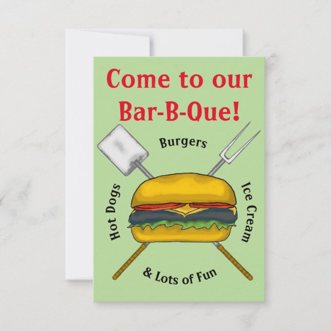 Invitación a la fiesta de barbacoa (Anverso)