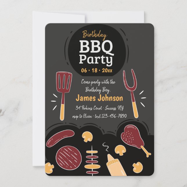 Invitación a la fiesta de barbacoa (Anverso)