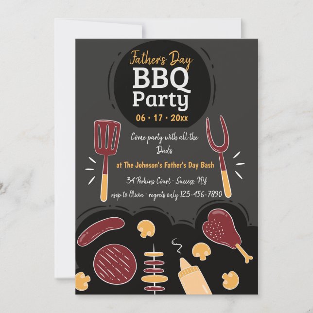 Invitación a la fiesta de barbacoa (Anverso)