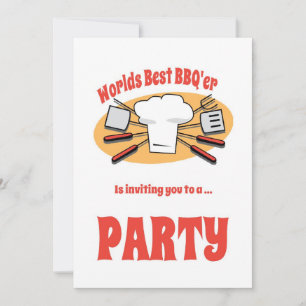Invitación a la fiesta de barbacoa con utensilios