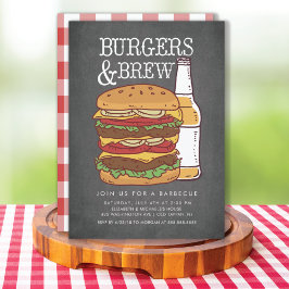 Invitación a la fiesta de barbacoa de Burgers & Br