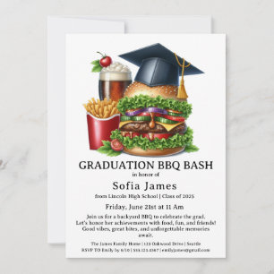 Invitación a la fiesta de barbacoa de graduación  