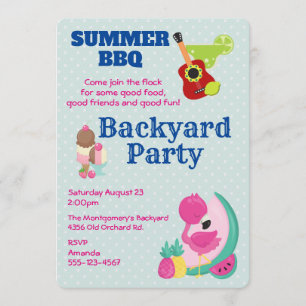 Invitación a la fiesta de barbacoa de helado de fl
