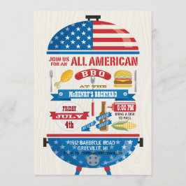 Invitación a la fiesta de barbacoa del 4 de julio 
