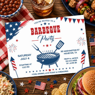 Invitación a la fiesta de barbacoa del 4 de julio
