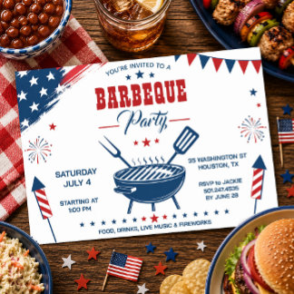 Invitación a la fiesta de barbacoa del 4 de julio