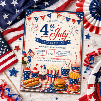 Invitación a la fiesta de barbacoa del 4 de julio