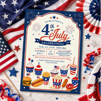 Invitación a la fiesta de barbacoa del 4 de julio