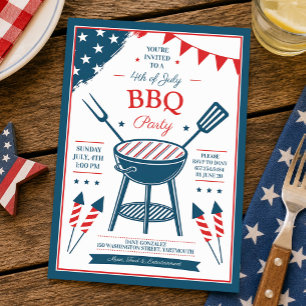 Invitación a la Fiesta de Barbacoa del 4 de Julio