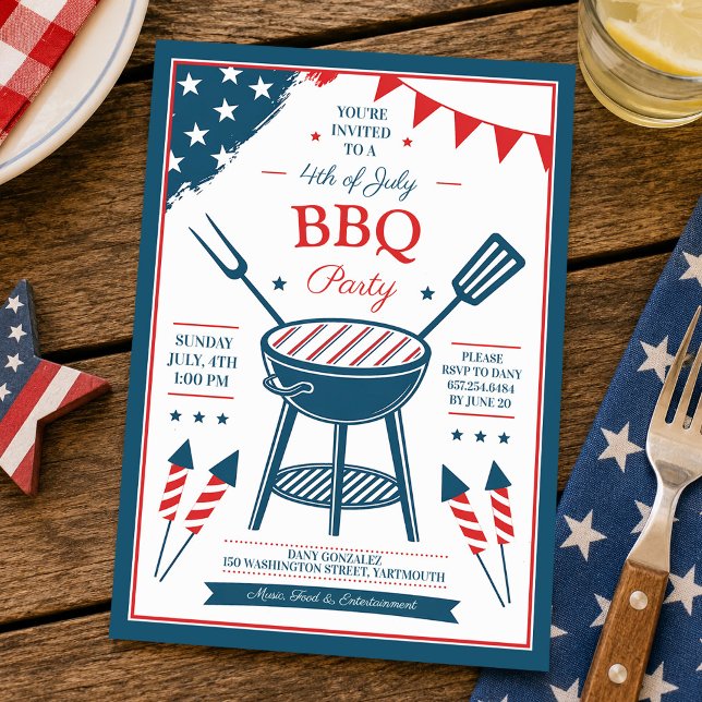 Invitación a la Fiesta de Barbacoa del 4 de Julio (Subido por el creador)