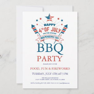 Invitación a la fiesta de barbacoa del 4 de julio 