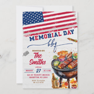 Invitación a la fiesta de barbacoa del Día de los 