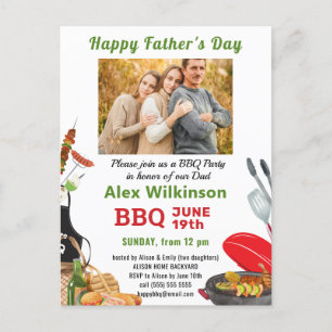 Invitación a la fiesta de barbacoa del Día del Pad
