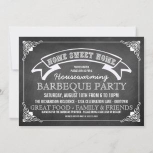 Invitación a la fiesta de barbacoa en Chalkboard
