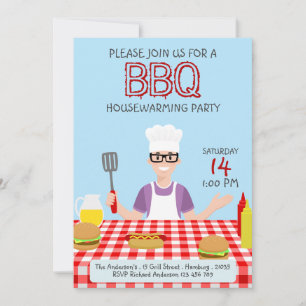 Invitación a la fiesta de barbacoa para el calenta
