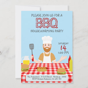 Invitación a la fiesta de barbacoa para el calenta