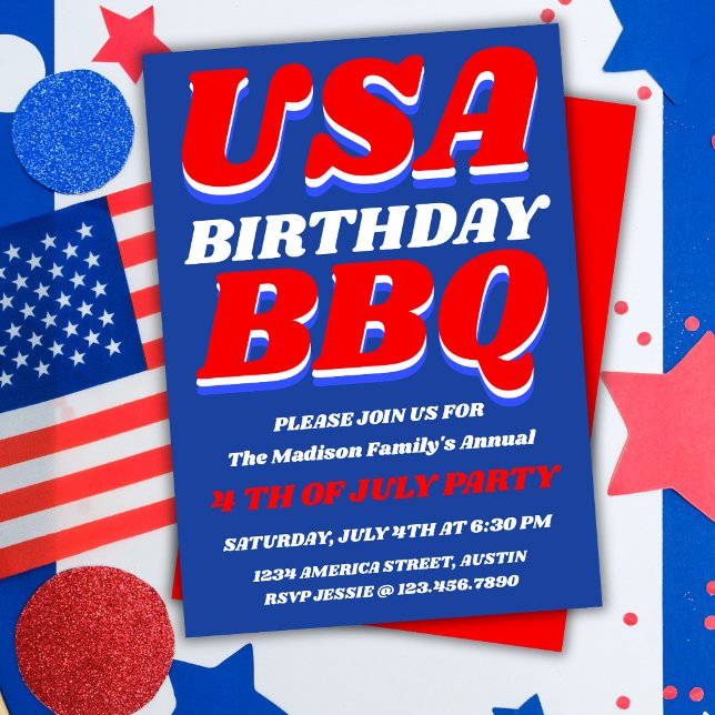 Invitación a la fiesta de barbacoa patriótica de E (Subido por el creador)