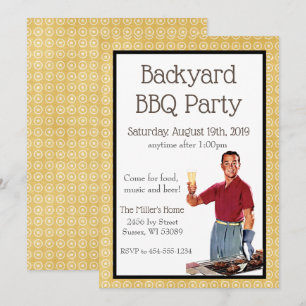 Invitación a la fiesta de barbacoa retro