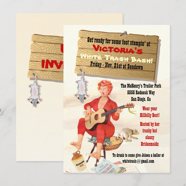 Invitación a la Fiesta de Basura Blanca (Anverso / Reverso)