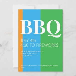 Invitación a la fiesta de BBQ del 4 de julio
