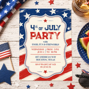 Invitación a la fiesta de BBQ del 4 de julio