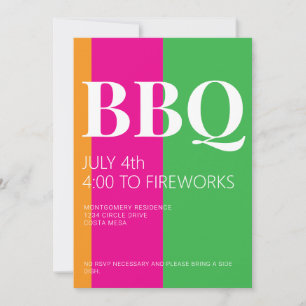 Invitación a la fiesta de BBQ del 4 de julio