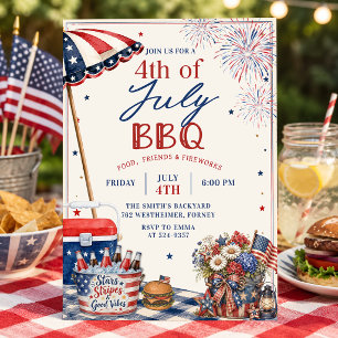 Invitación a la fiesta de BBQ del 4 de julio de ve