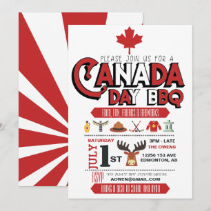 Invitación a la fiesta de BBQ del Día de Canadá