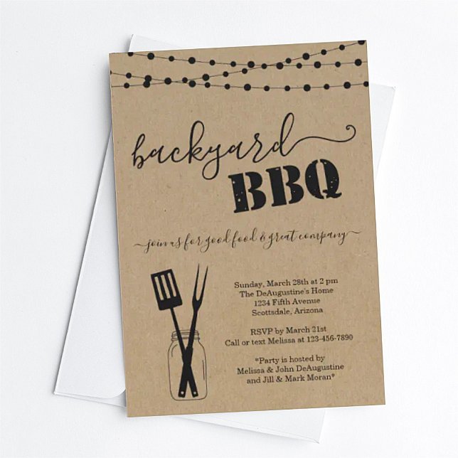 Invitación a la fiesta de BBQ en el patio trasero  (Subido por el creador)