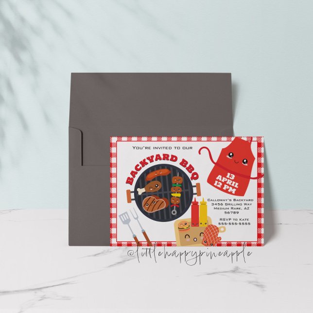Invitación a la fiesta de BBQ en el patio trasero (Subido por el creador)