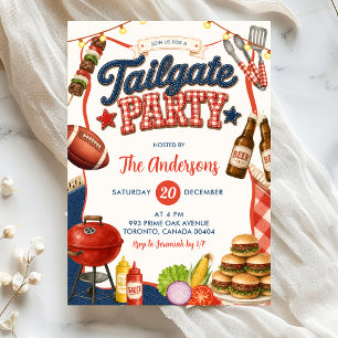 Invitación a la fiesta de BBQ en la puerta trasera