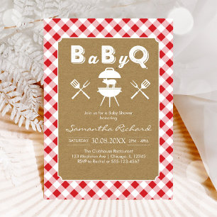 Invitación a la fiesta de BBQ para baby shower