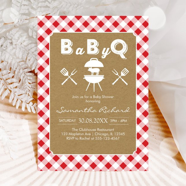 Invitación a la fiesta de BBQ para baby shower (Subido por el creador)