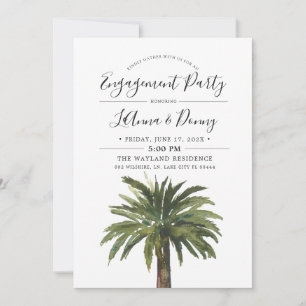 Invitación a la fiesta de Beach Engagement Palms D