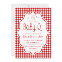 Invitación a la Fiesta de Bebé Baby-Q Barbacoa de 