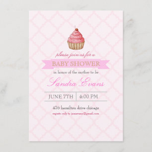 Invitación a la fiesta de bebé con Cupcake Sprinkl